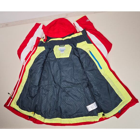 Columbia Interchange Omni Tech 2 in 1 Waterproof Jacket Red White  Women's M180 - Picture 6 of 13